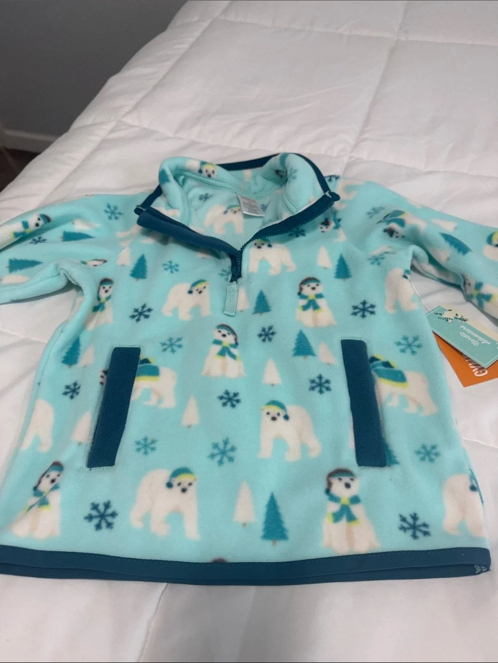 Gymboree Aqua Polar Bear Fleece Pullover